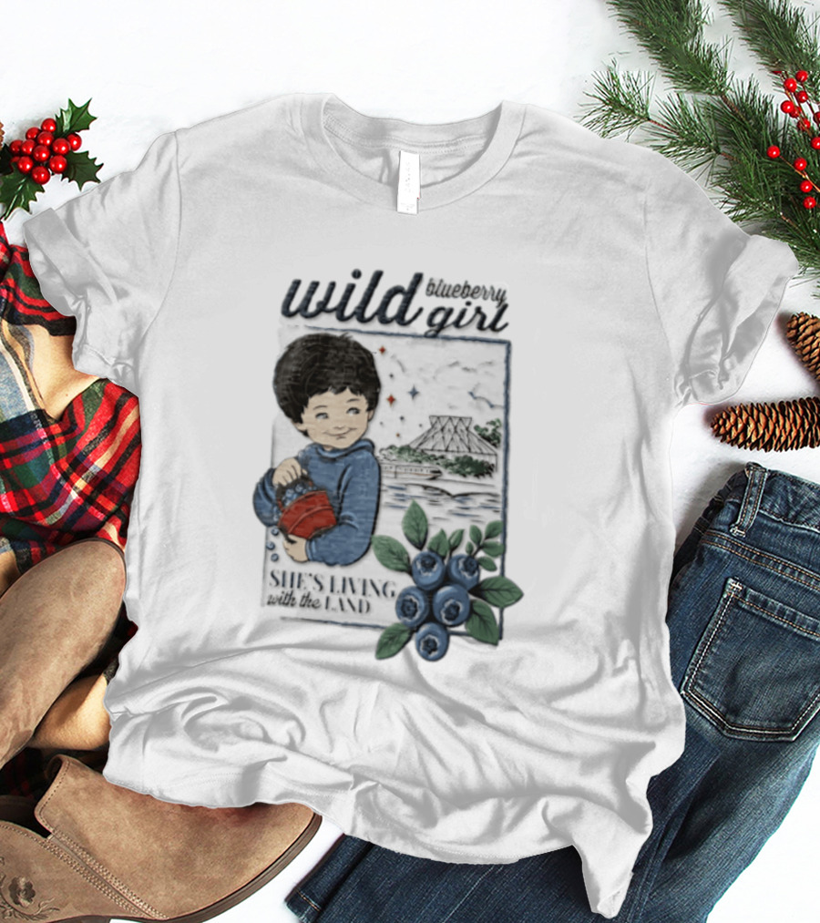 Wild Blueberry Girl She's Living With The Land Young Boy T-Shirt