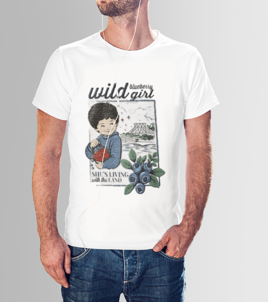 Wild Blueberry Girl She's Living With The Land Young Boy T-Shirt