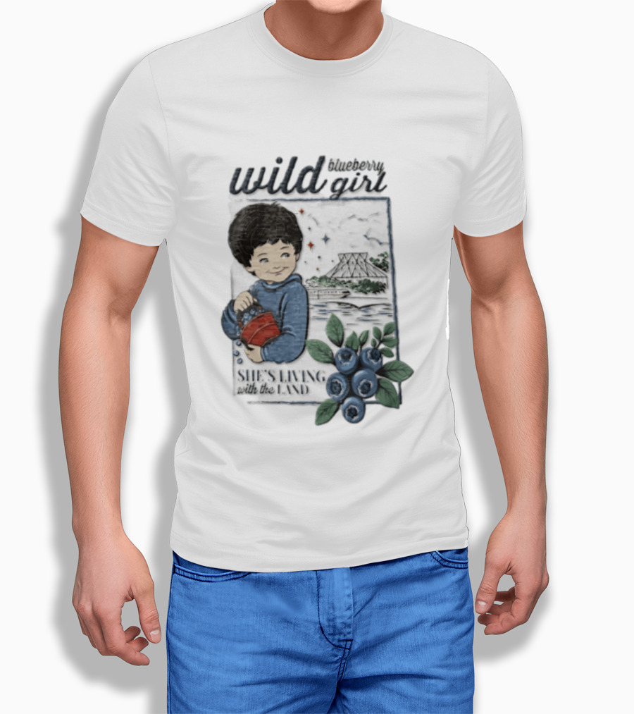 Wild Blueberry Girl She's Living With The Land Young Boy T-Shirt