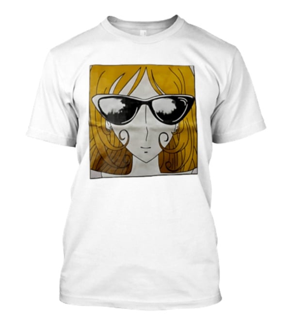 Anime Girl Yellow Hair Sunglasses Retro Chic T-Shirt