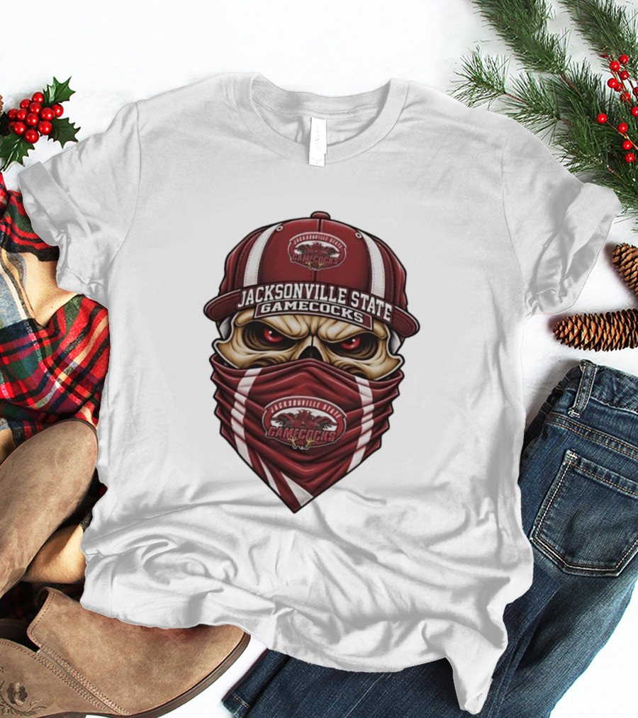 Jacksonville State Gamecocks Skull Bandana Hat T-Shirt