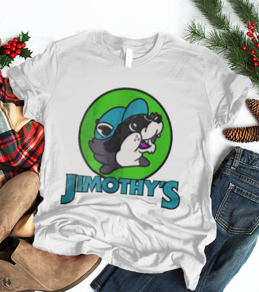 Jimothys Cartoon Beaver Wearing Blue Cap T-Shirt