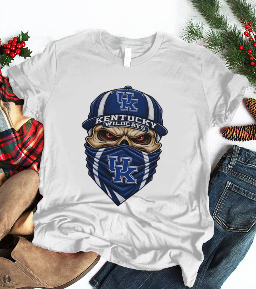Kentucky Wildcats Skull Bandana UK Cap Fan Gear T-Shirt
