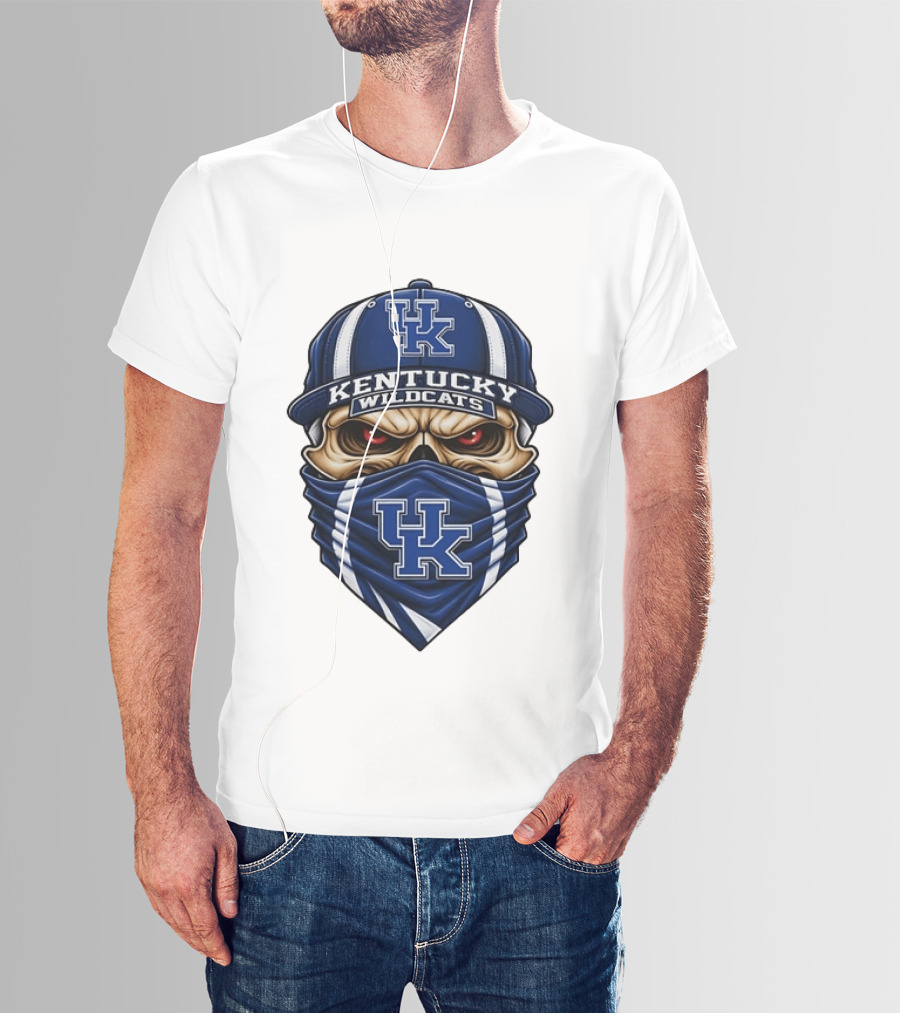 Kentucky Wildcats Skull Bandana UK Cap Fan Gear T-Shirt