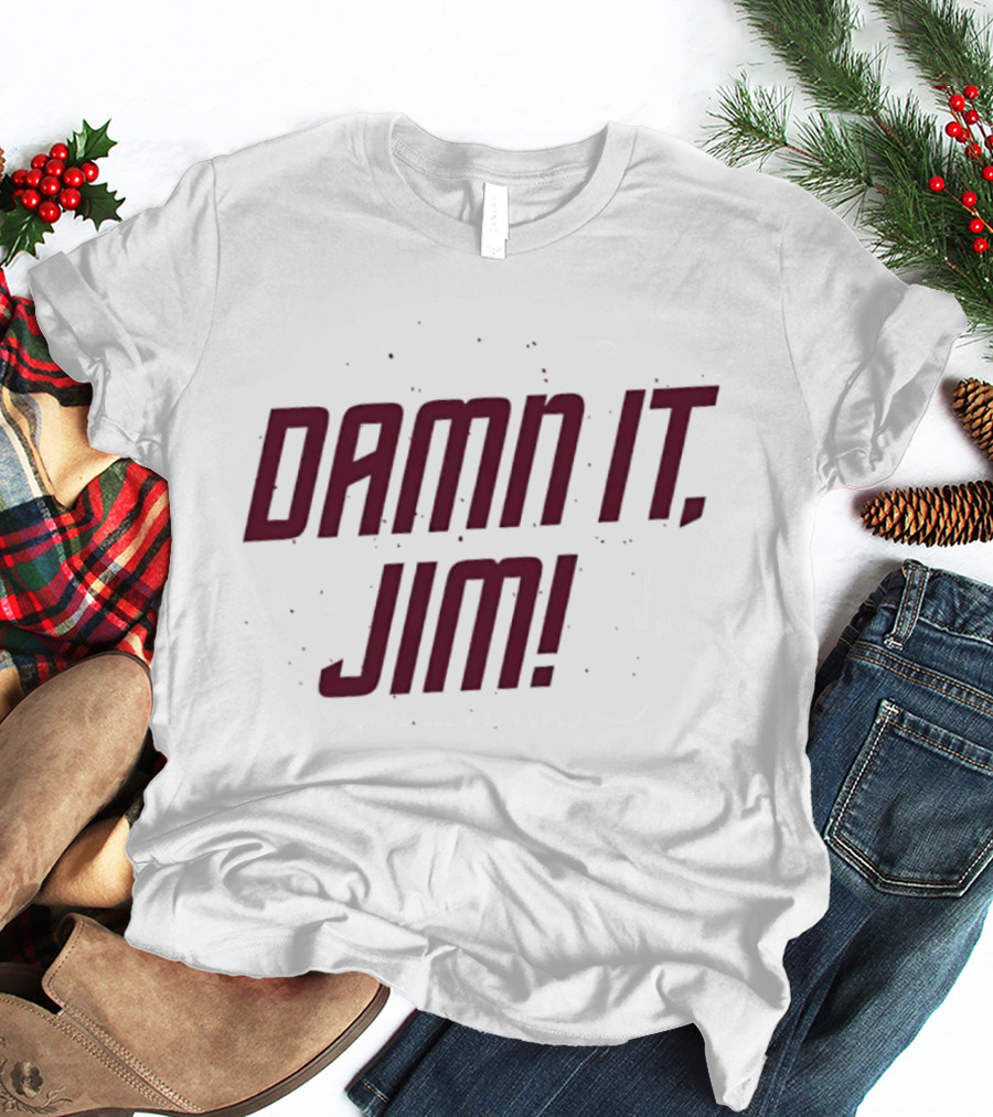 Damn It Jim Bones McCoy Captain Kirk Sci Fi Star Trek Quote Red T-Shirt