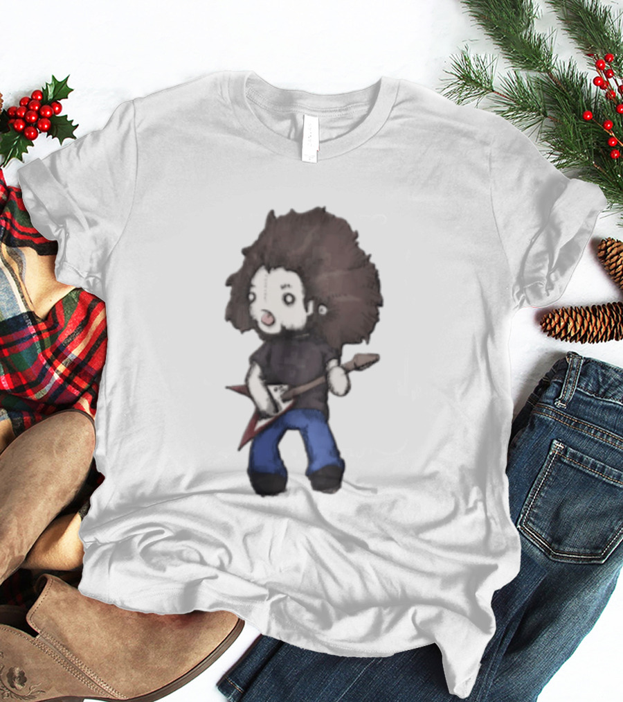 Dimebag Darrell Cartoon Character Flying V Guitar Player T-Shirt