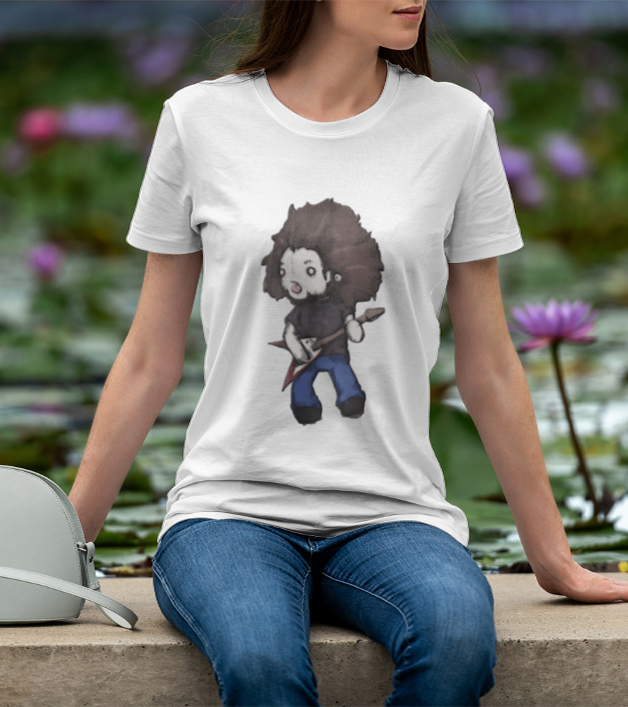 Dimebag Darrell Cartoon Character Flying V Guitar Player T-Shirt