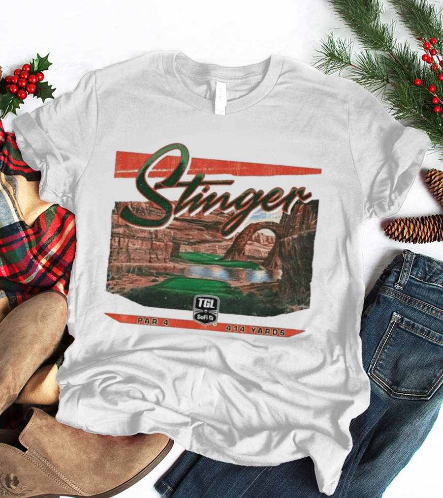 Stinger TGL SoFi Par 4 414 Yards Golf Course Canyon Scene T-Shirt