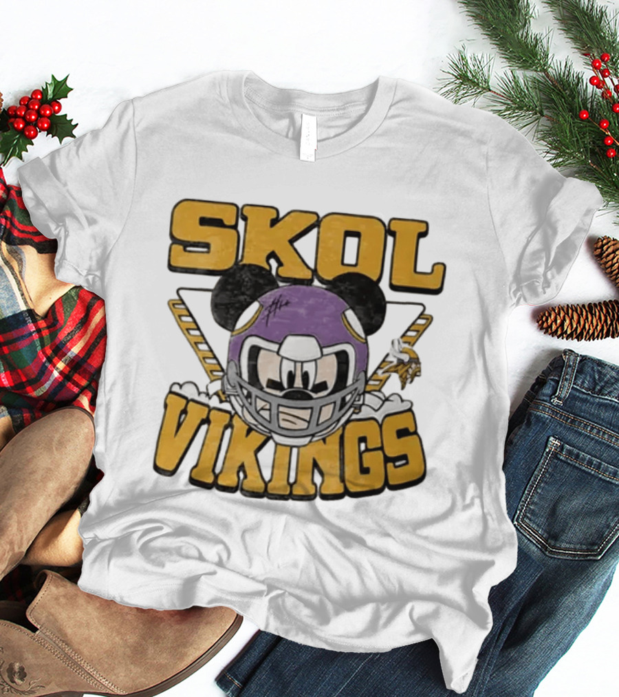 SKOL Vikings Mickey Mouse Helmet T-Shirt