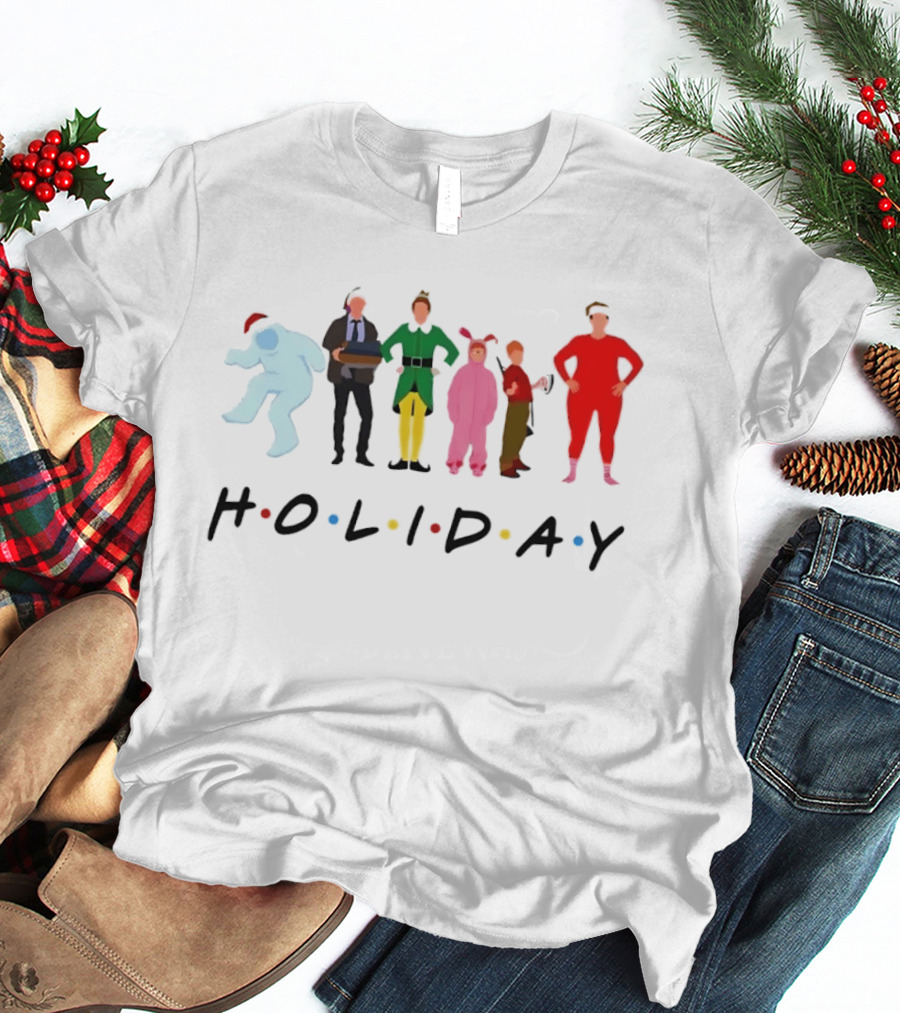 Holiday Movie Characters Mashup Christmas Movies Santa Costumes T-Shirt