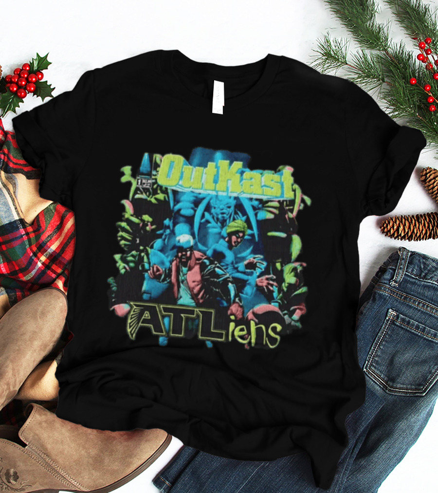 Atlanta Falcons Outkast ATLiens 30th Anniversary Album T-Shirt