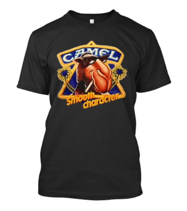 Camel Smooth Character Wearing Sunglasses Smoking Cigarette T-Shirt