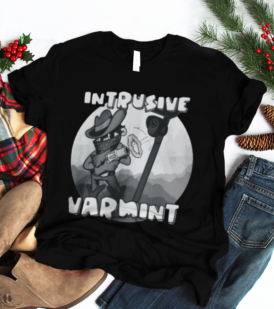 Intrusive Varmint Cowboy Bandit Shooting Security Camera T-Shirt