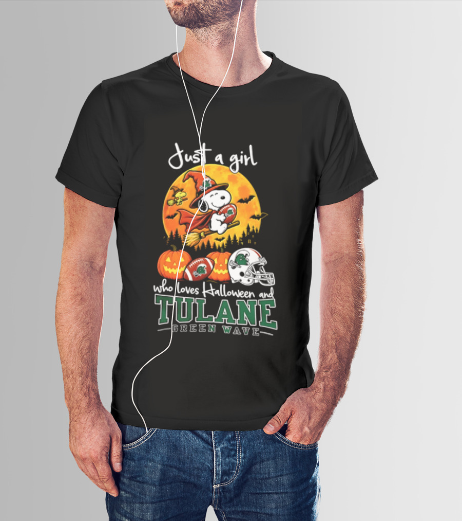 Snoopy Woodstock Halloween Tulane Green Wave 2026 Fan Passion T-Shirt