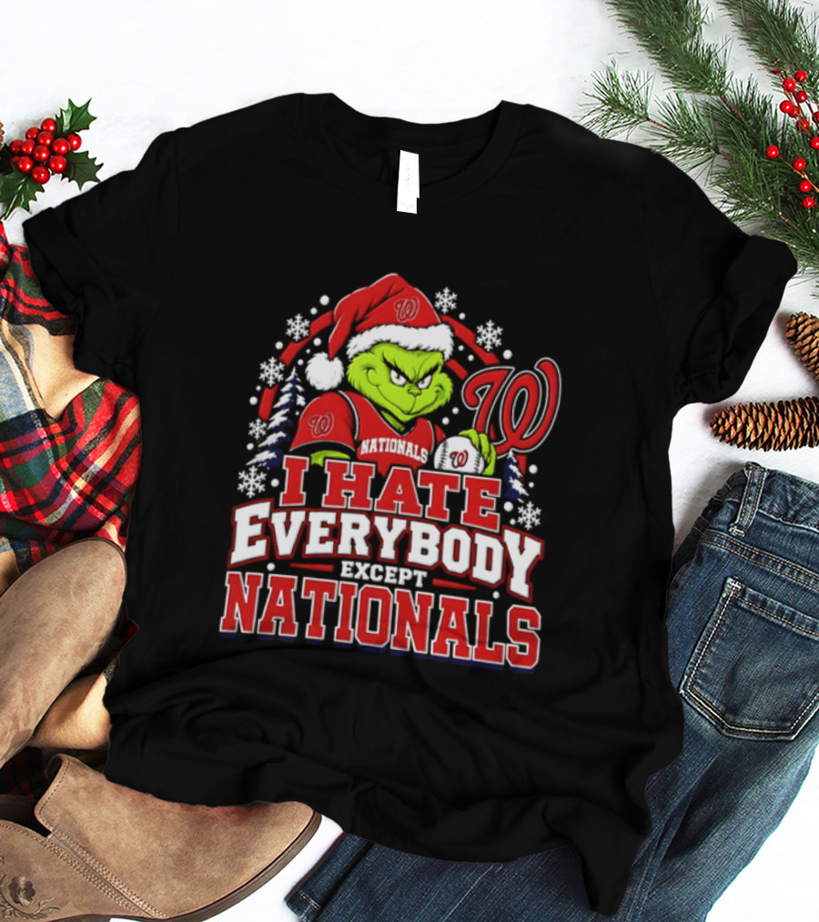 Washington Nationals Grinch I Hate Everybody Except Nationals 2026 T-Shirt