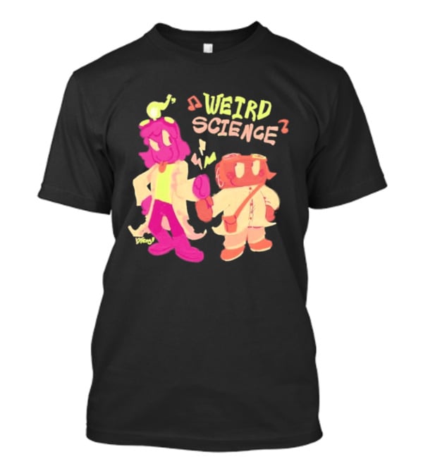 Weird Science Cartoon Characters With Lightbulb And Music Notes T-Shirt