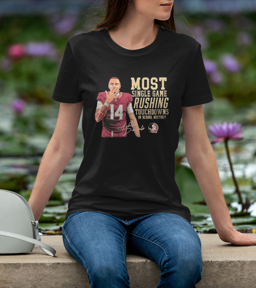 Ashton Daniels No 14 Most Single Game Rushing Touchdowns School History T-Shirt