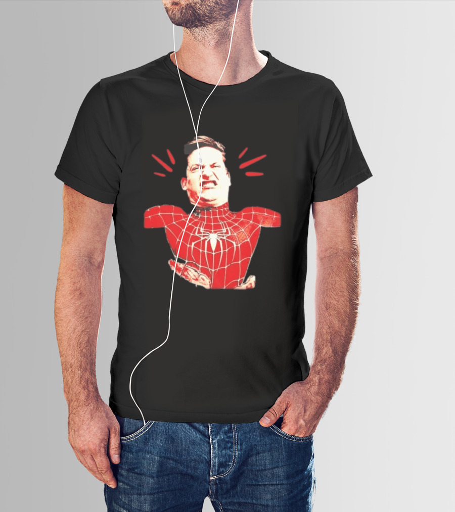 Tobey Maguire Spider Man Bootleg Marvel Red Web Suit T-Shirt