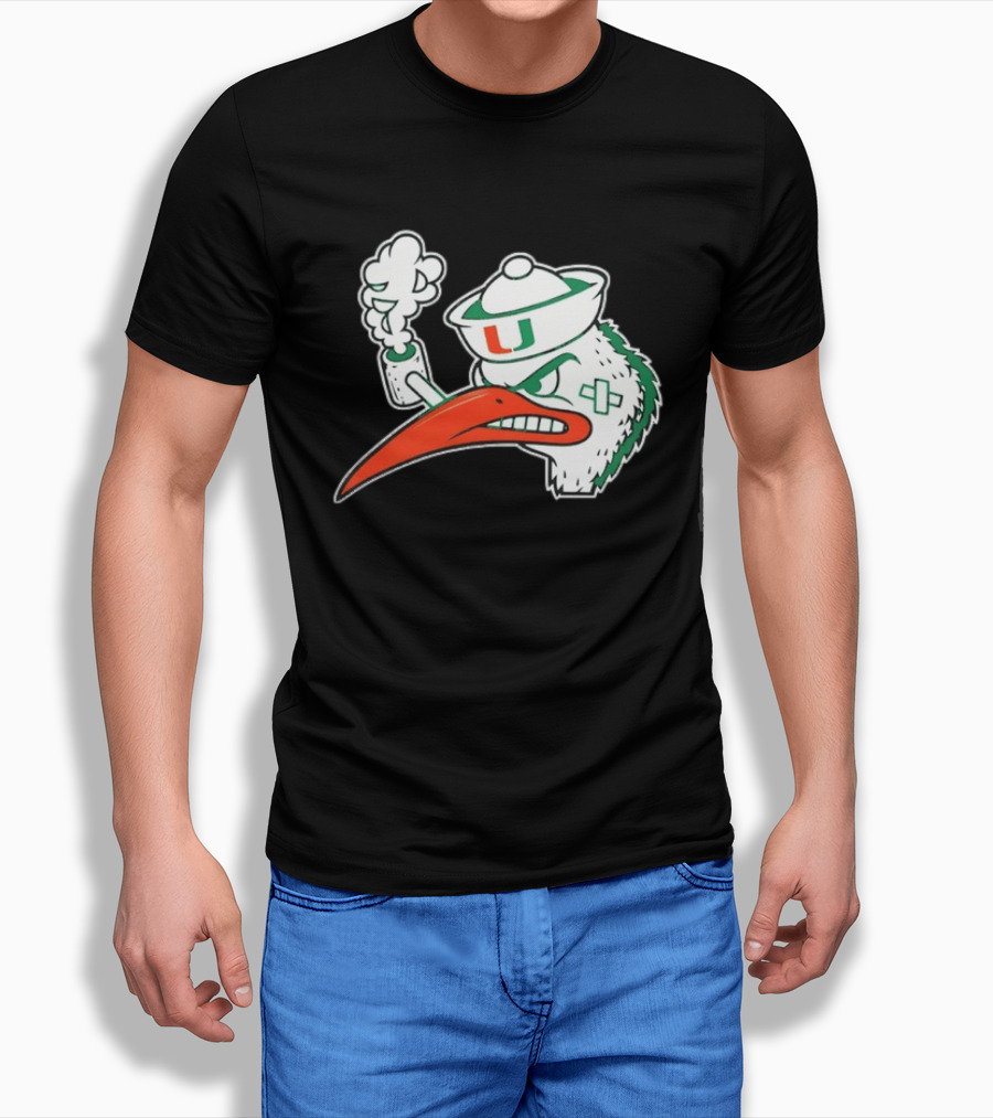 Miami Hurricanes Sebastian The Ibis Smoking Pipe T-Shirt