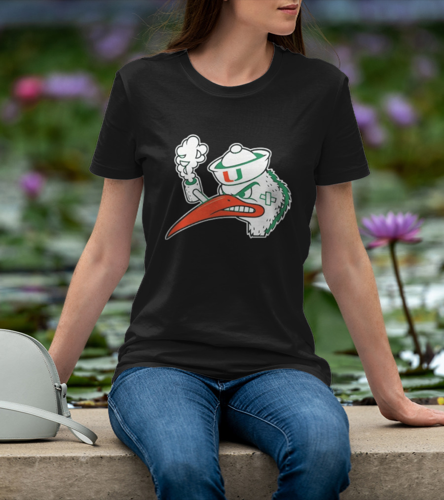 Miami Hurricanes Sebastian The Ibis Smoking Pipe T-Shirt