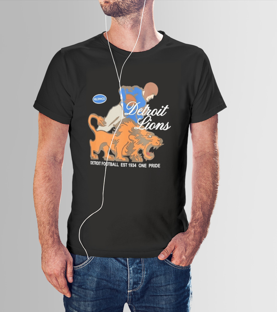 Detroit Lions Football EST 1934 One Pride Vintage Style Kloh Co T-Shirt