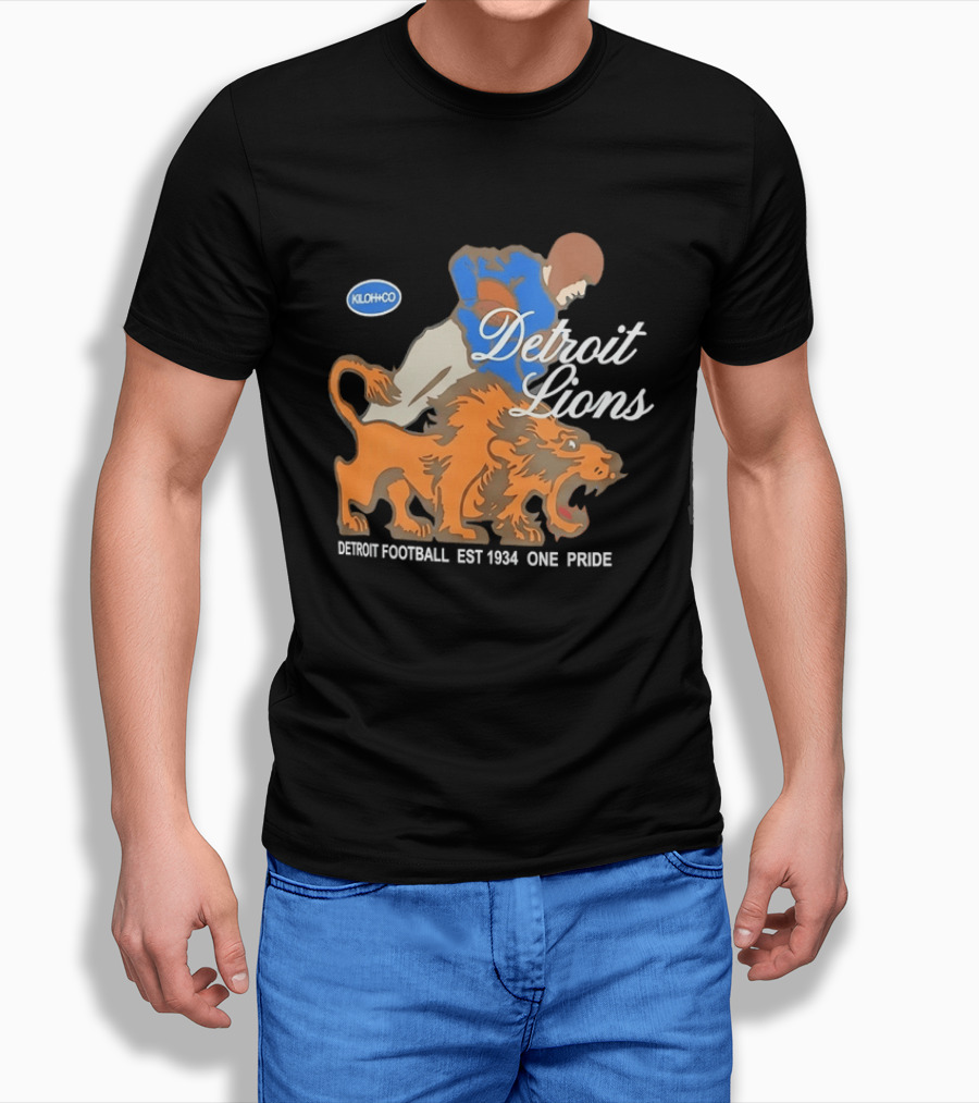 Detroit Lions Football EST 1934 One Pride Vintage Style Kloh Co T-Shirt