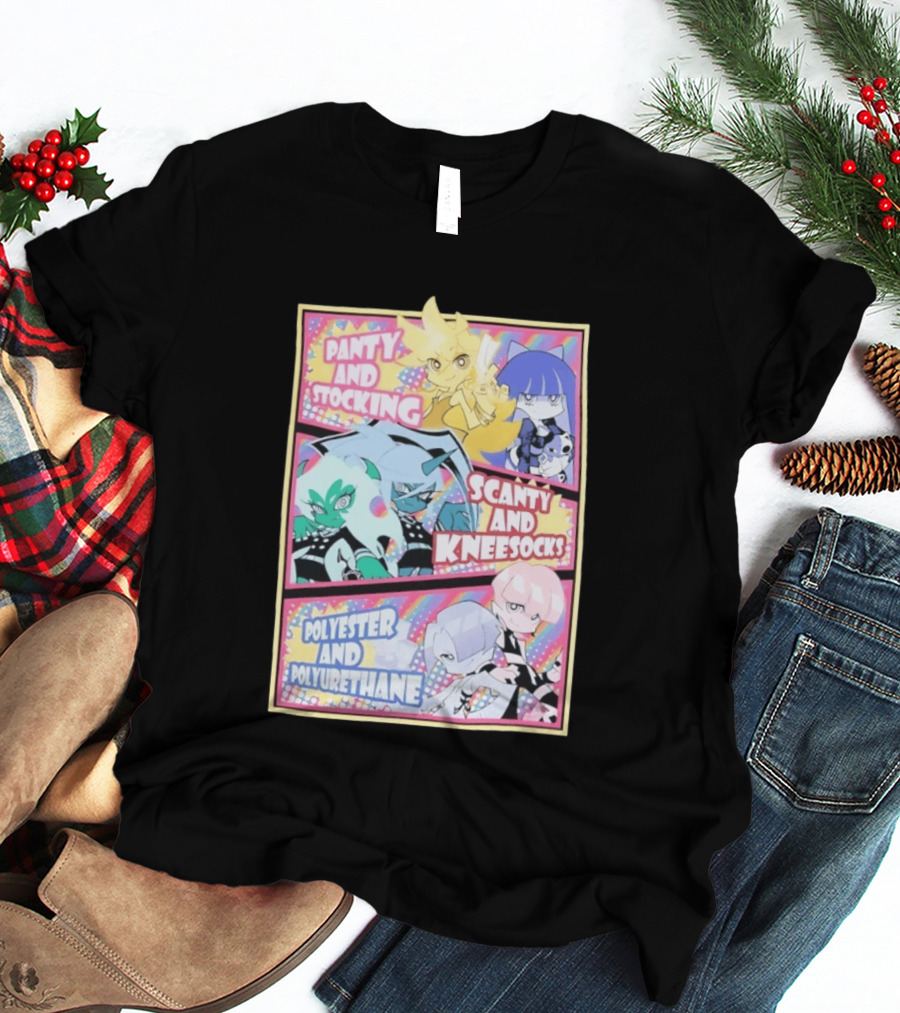Panty And Stocking With Scanty And Kneesocks Polyester And Polyurethane T-Shirt