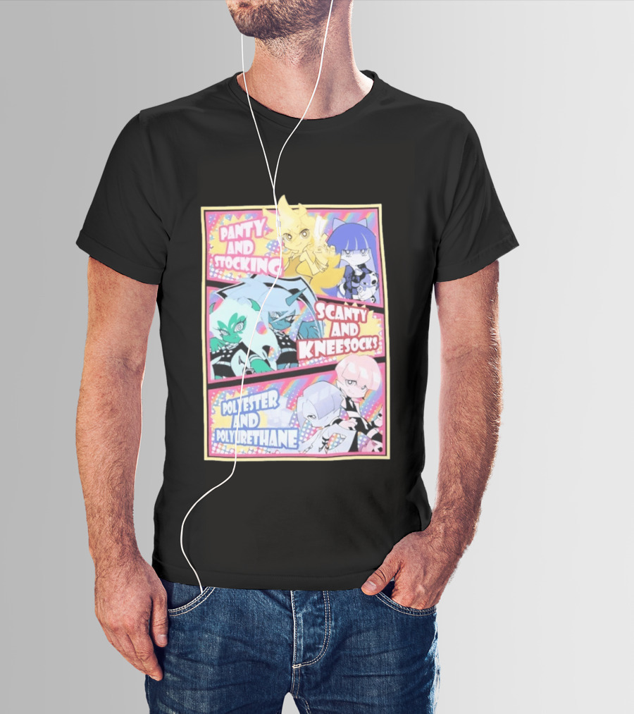 Panty And Stocking With Scanty And Kneesocks Polyester And Polyurethane T-Shirt