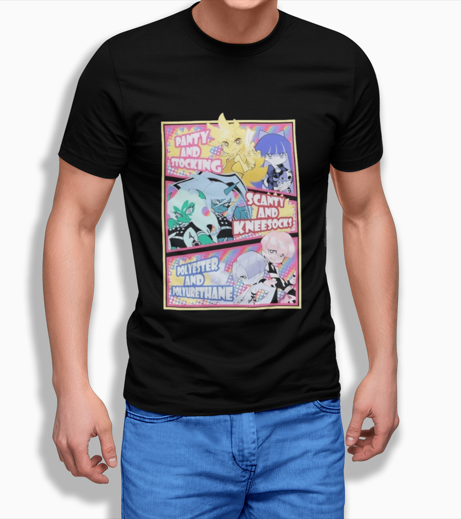 Panty And Stocking With Scanty And Kneesocks Polyester And Polyurethane T-Shirt