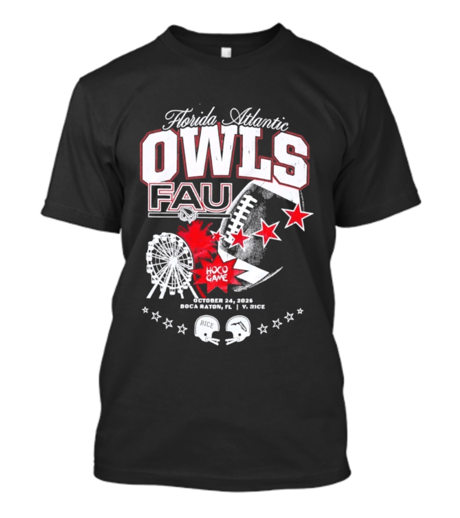 Florida Atlantic Owls FAU Hoco Game Boca Raton October 24 2026 T-Shirt