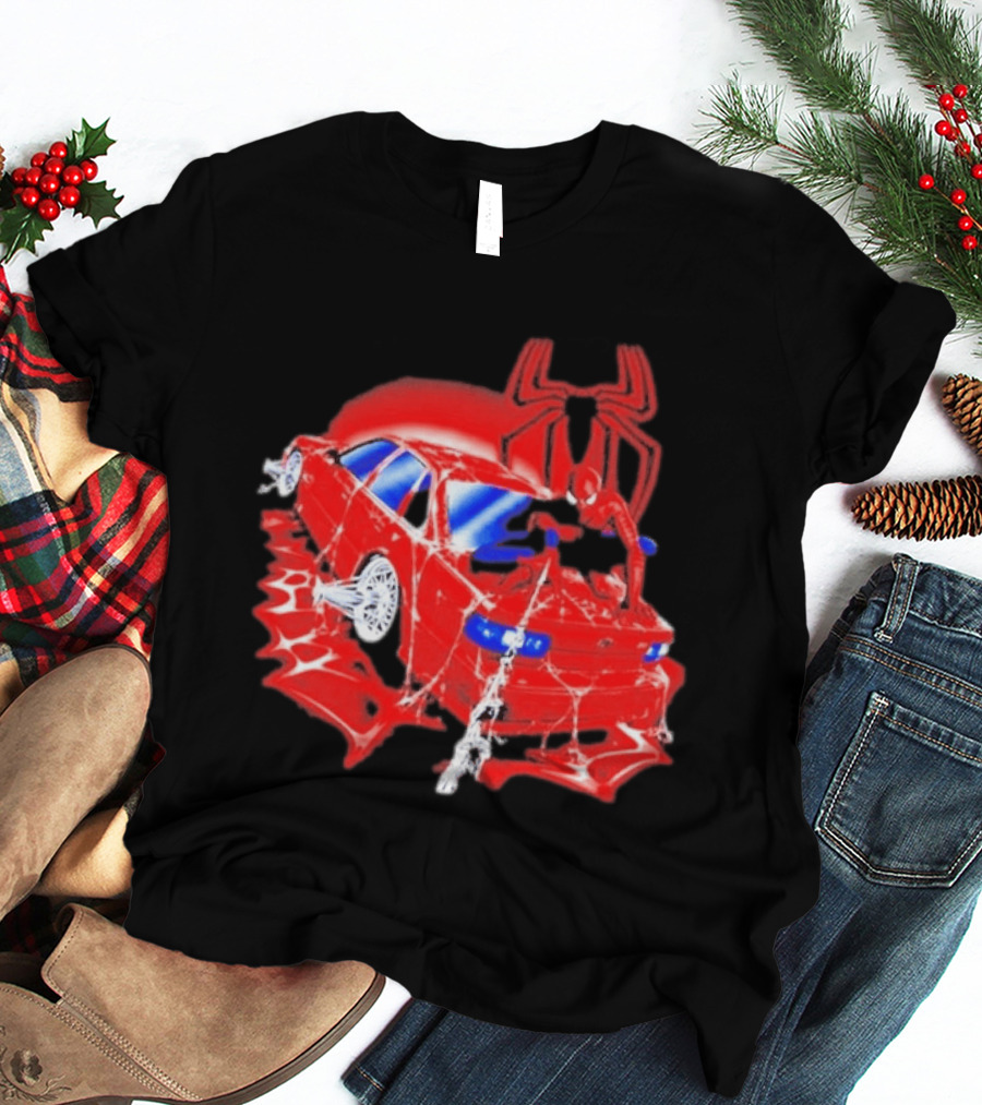 Spider Car Red Spider Man Bootleg Marvel Web T-Shirt