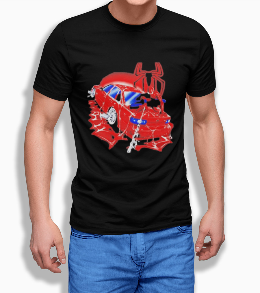 Spider Car Red Spider Man Bootleg Marvel Web T-Shirt
