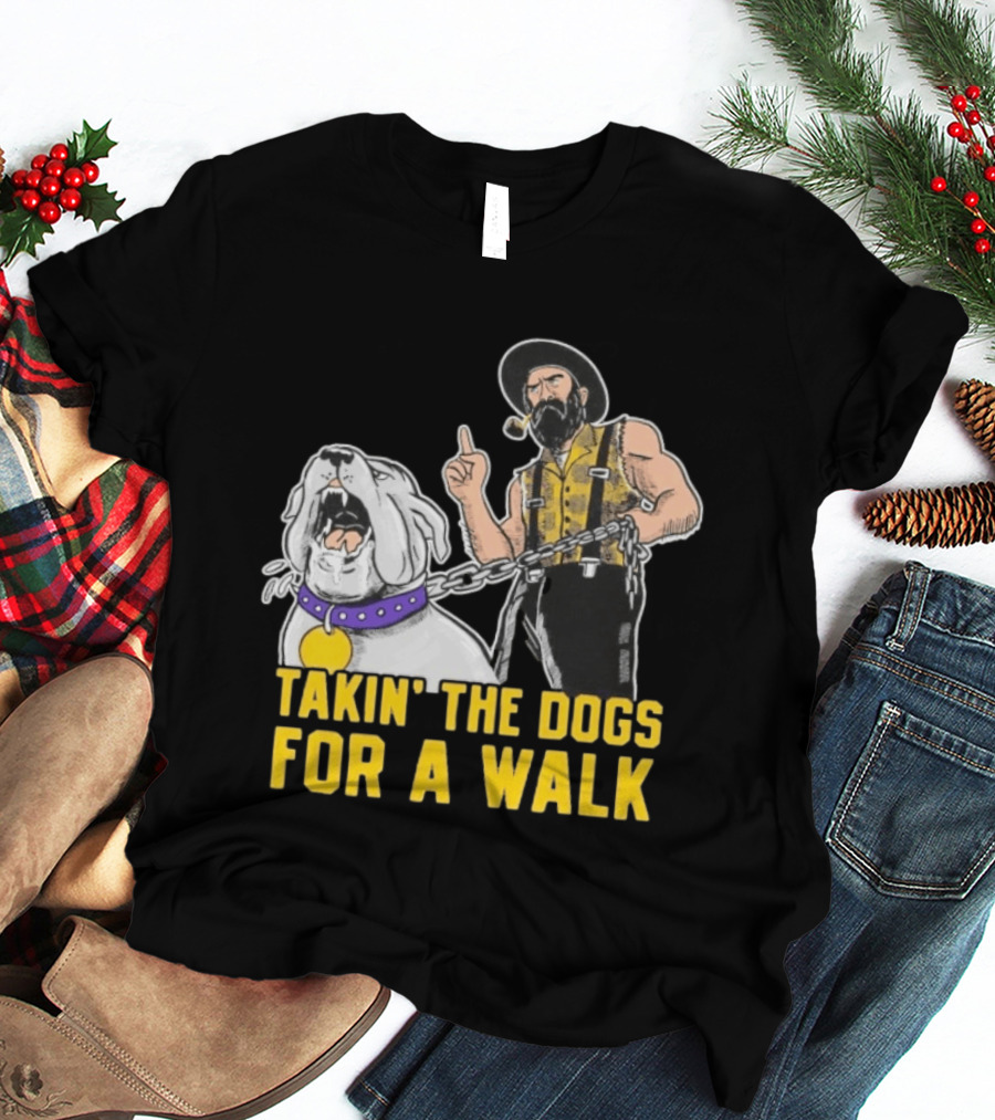 Takin' The Dogs For A Walk James Madison Dukes Vs Appalachian State Mountaineers T-Shirt