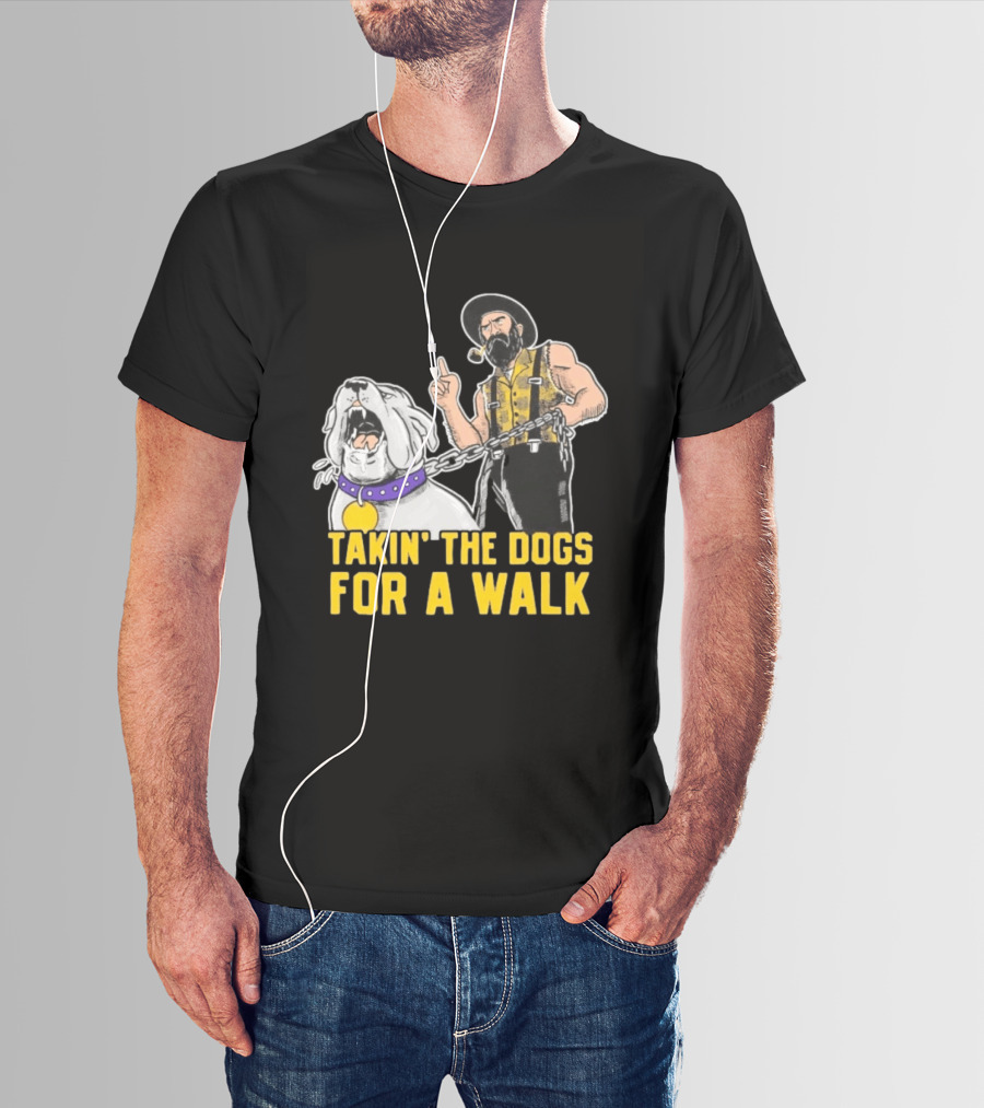 Takin' The Dogs For A Walk James Madison Dukes Vs Appalachian State Mountaineers T-Shirt