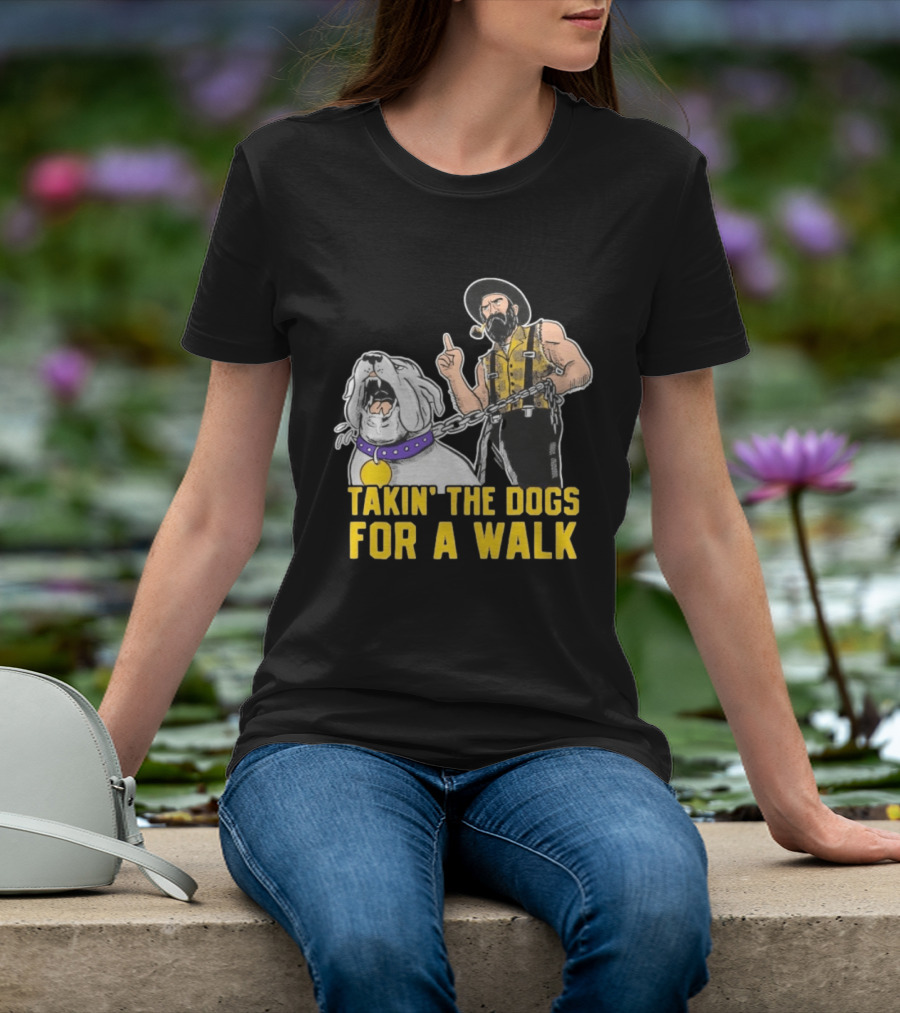 Takin' The Dogs For A Walk James Madison Dukes Vs Appalachian State Mountaineers T-Shirt