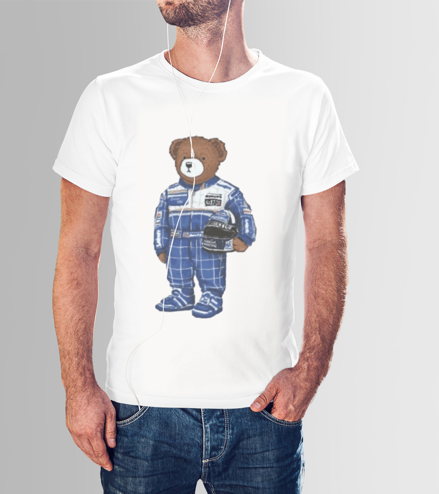 Damon Hill Williams Racing Renault Elf Polo Bear Racing Suit With Helmet T-Shirt