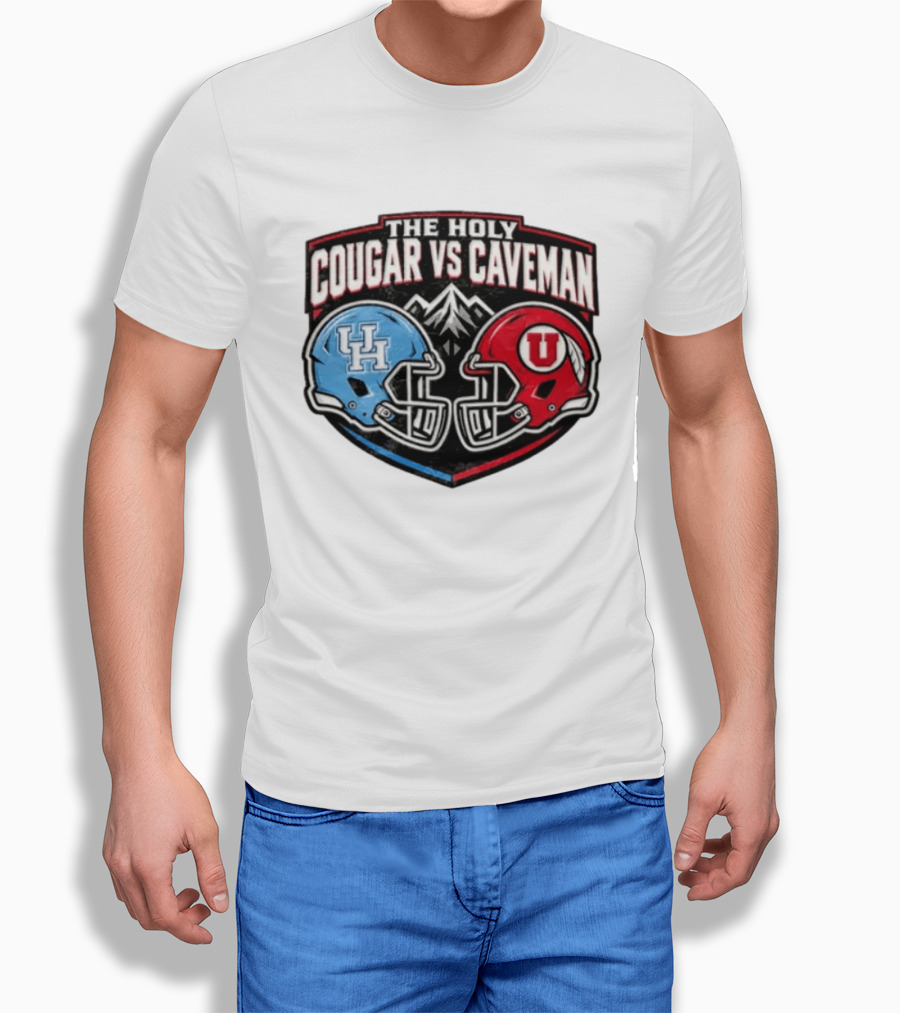 The Holy Cougar Vs Caveman UH Vs U Football Faceoff T-Shirt