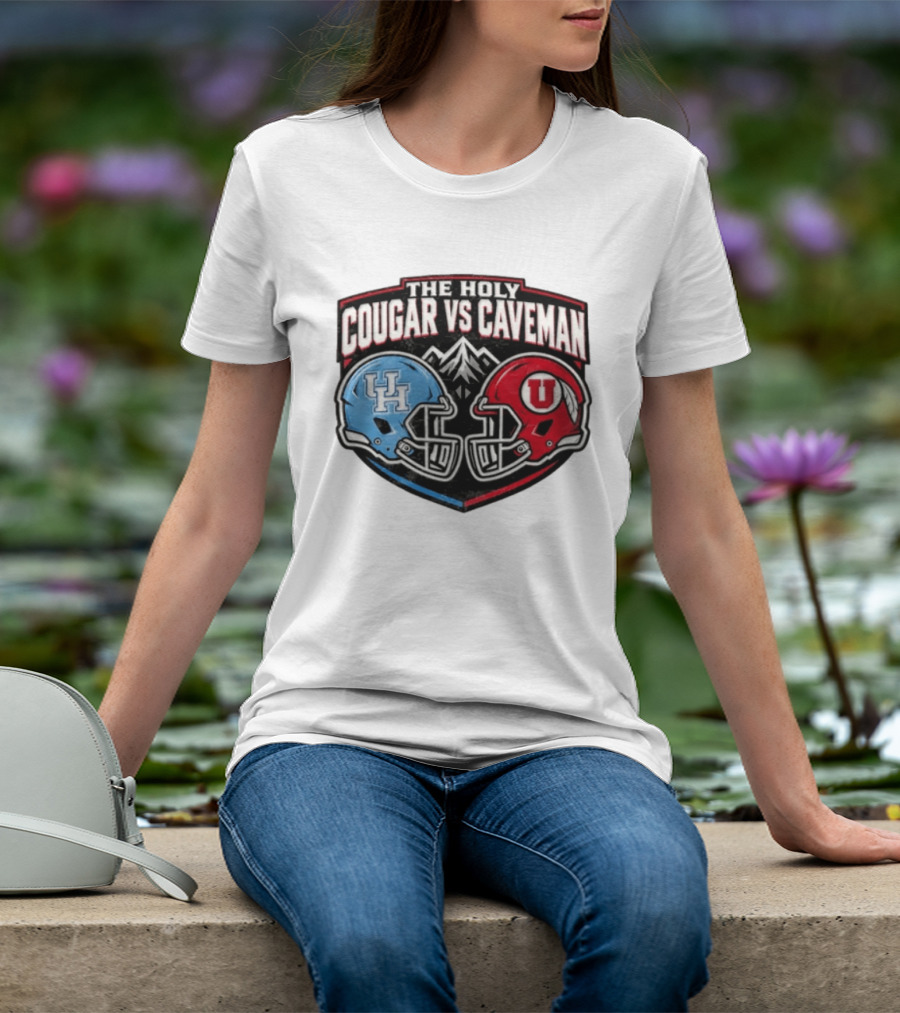 The Holy Cougar Vs Caveman UH Vs U Football Faceoff T-Shirt