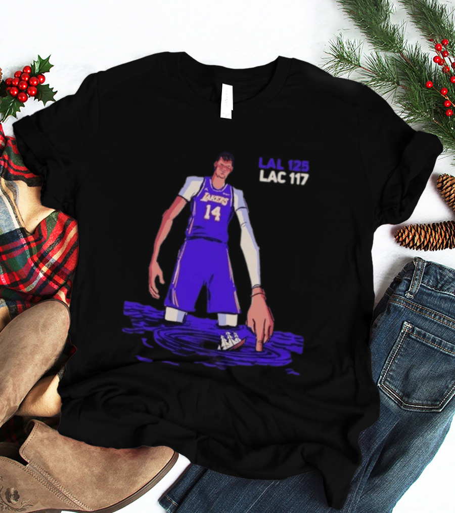 Lakers No 14 LAL 125 LAC 117 Basketball Art Player T-Shirt