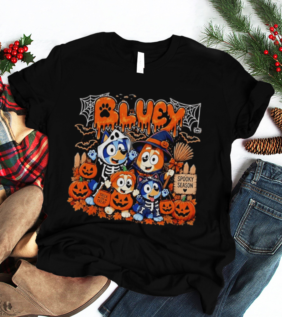 Bluey Halloween With Friends Trick Or Treat Spooky Season T-Shirt