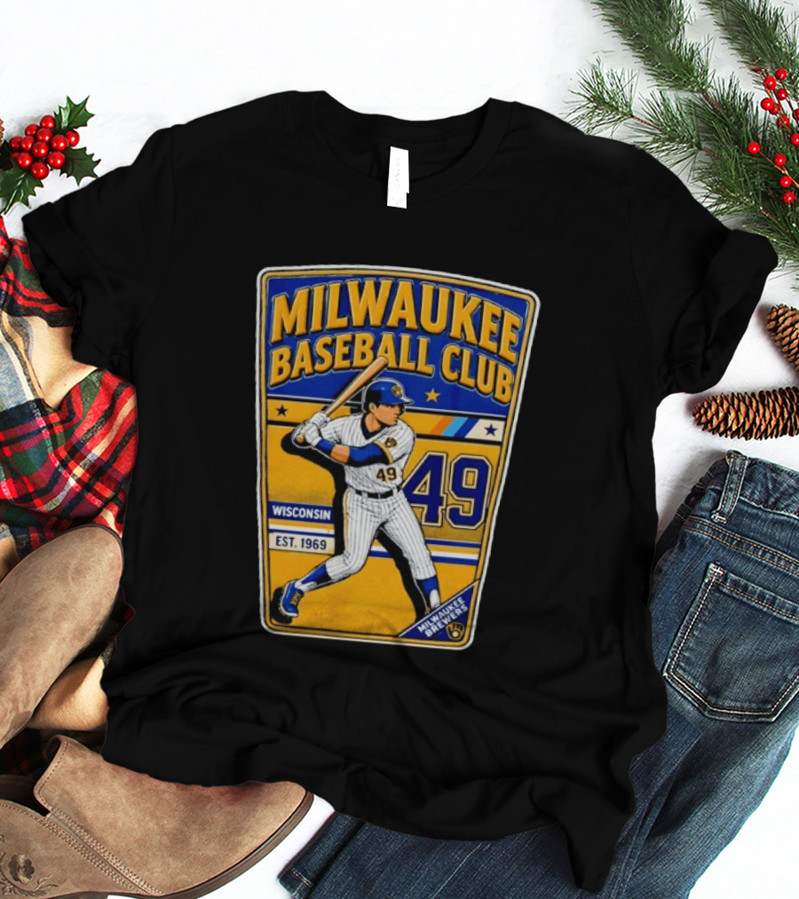 Milwaukee Baseball Club Wisconsin Brewers Est. 1969 Player 49 T-Shirt