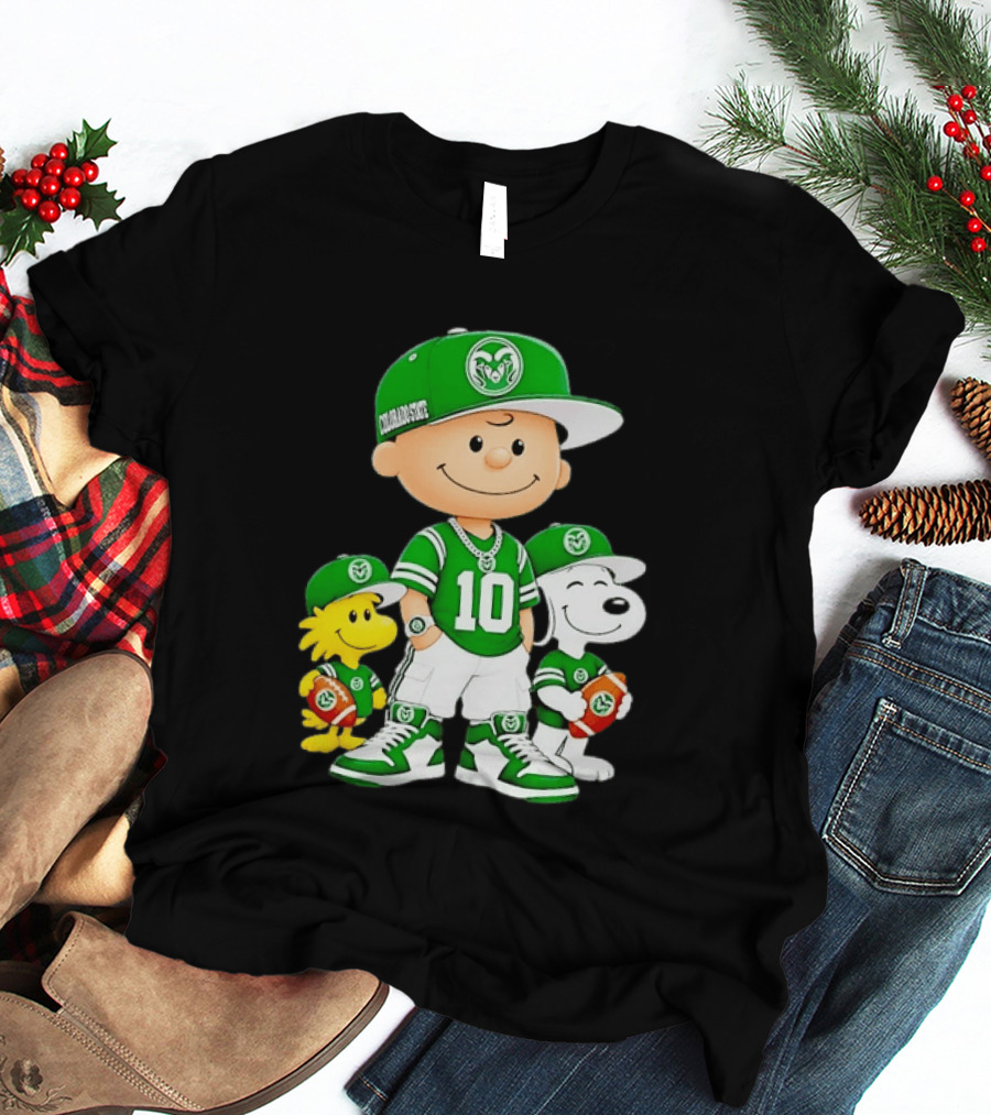 Colorado State Rams Charlie Brown Woodstock Snoopy Number 10 Football Fans T-Shirt