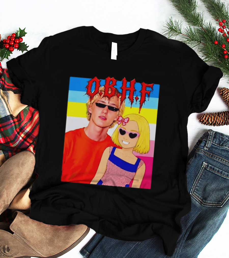 OBHF Blonde Couple Aesthetic Pixel Art Sunglasses T-Shirt