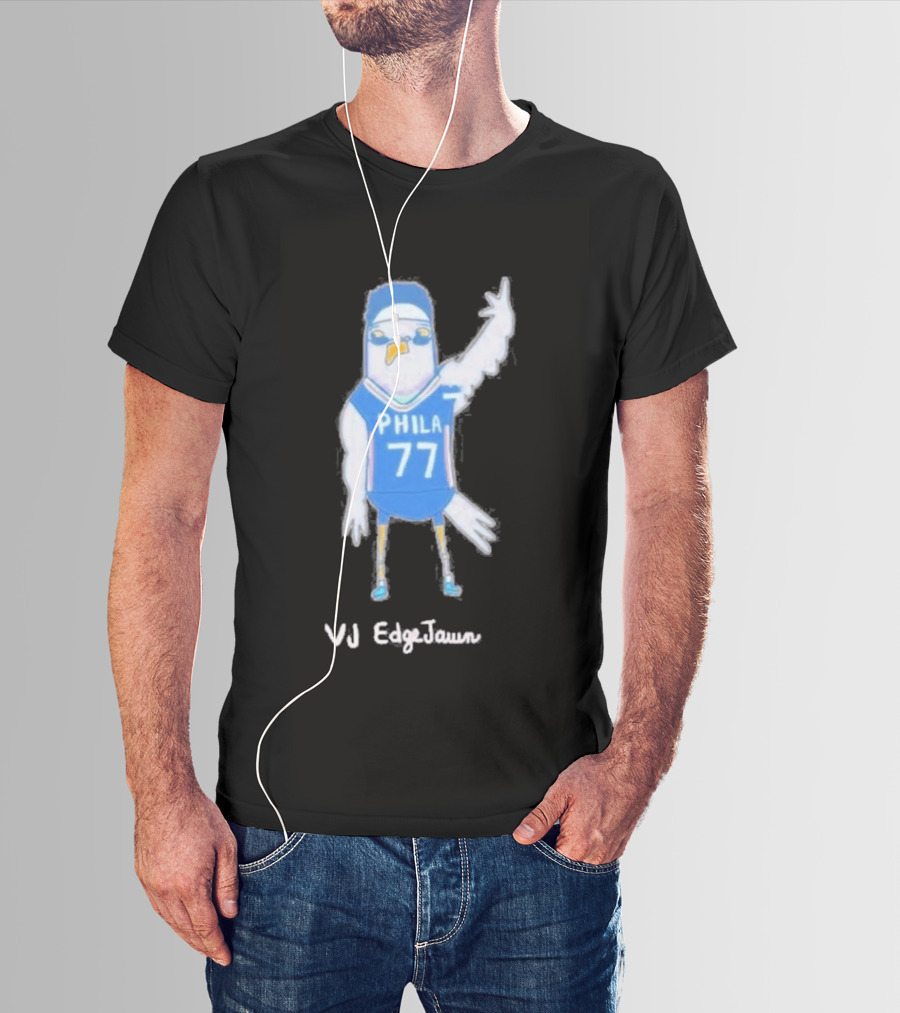 Phila 77 Pigeon VJ EdgeJawn Philadelphia 76ers Basketball T-Shirt