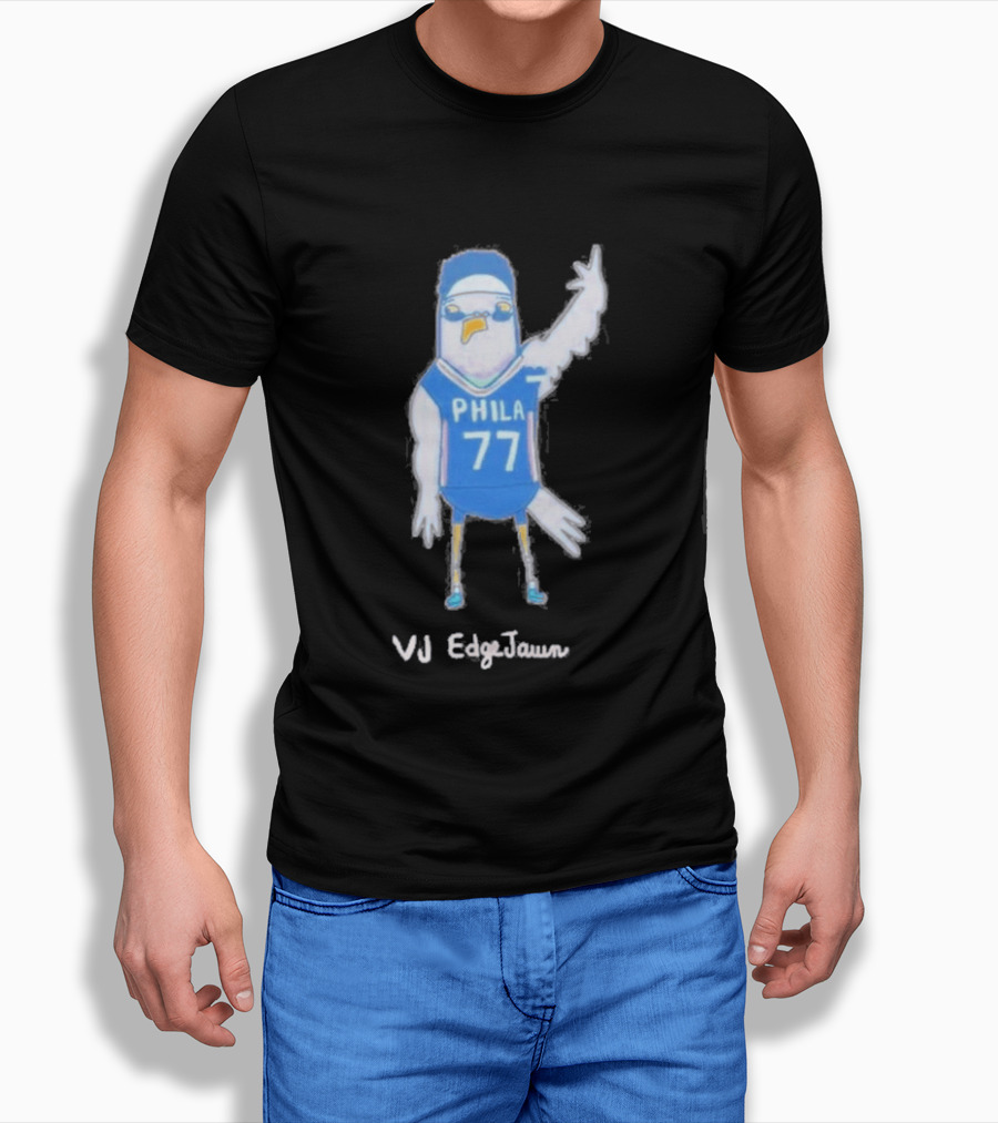 Phila 77 Pigeon VJ EdgeJawn Philadelphia 76ers Basketball T-Shirt