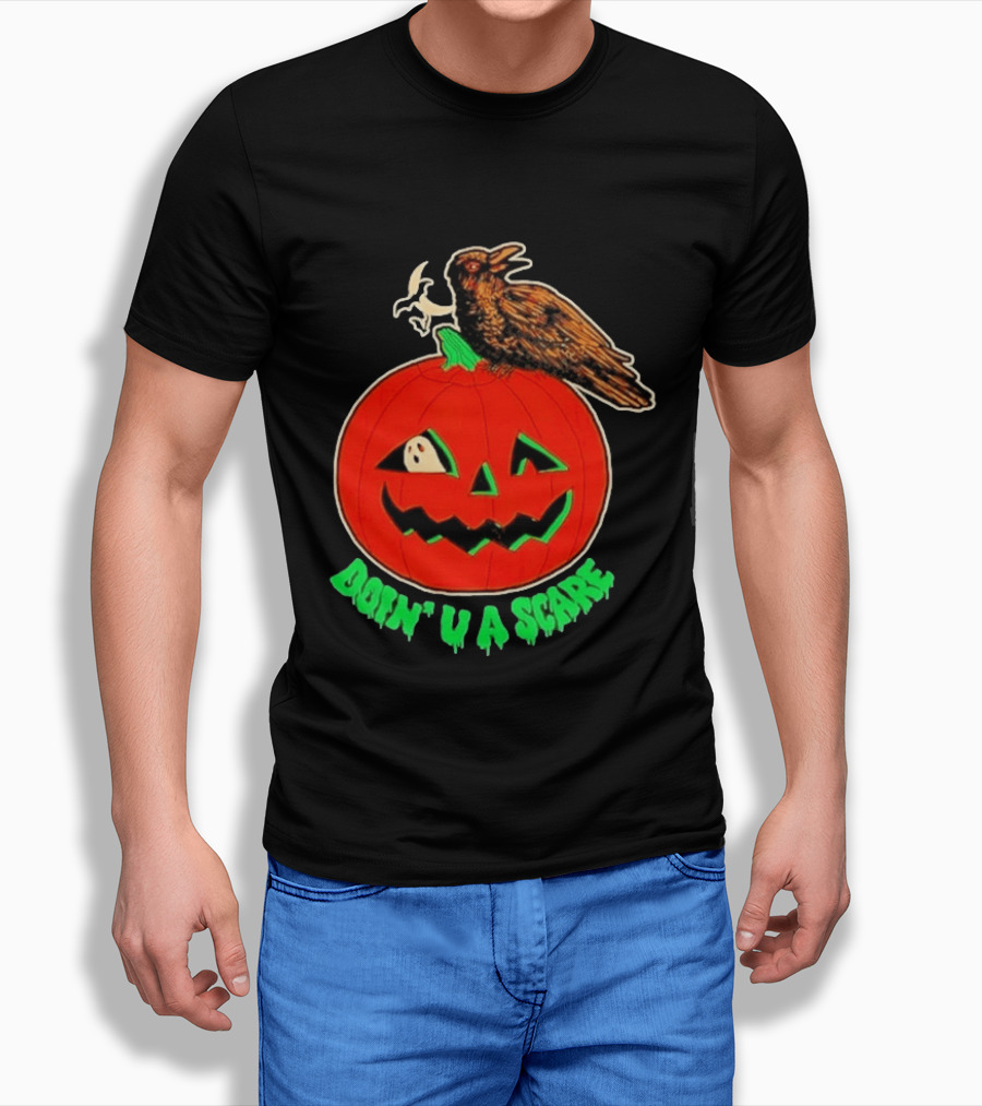 Doin' U A Scare Pumpkin Crow Halloween 2026 T-Shirt