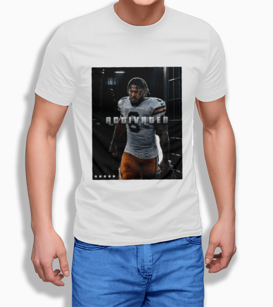 Activated No 8 Football Player Determined Athlete Sports Motivation T-Shirt