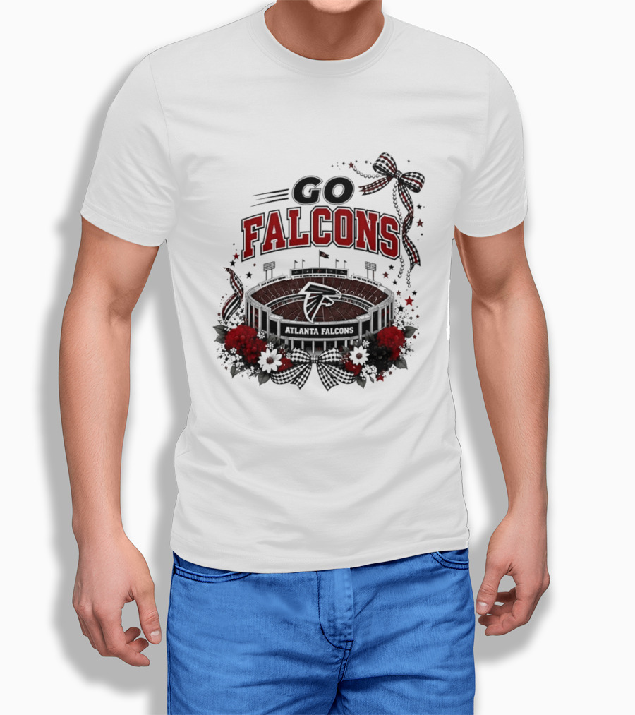 Atlanta Falcons Go Falcons Stadium Flowers And Ribbon T-Shirt