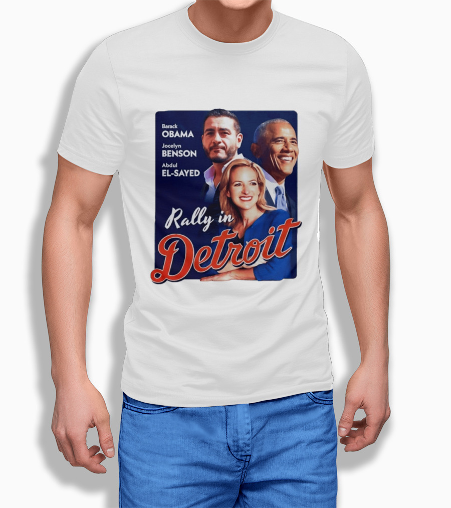 Barack Obama Jocelyn Benson Abdul El Sayed Rally In Detroit T-Shirt