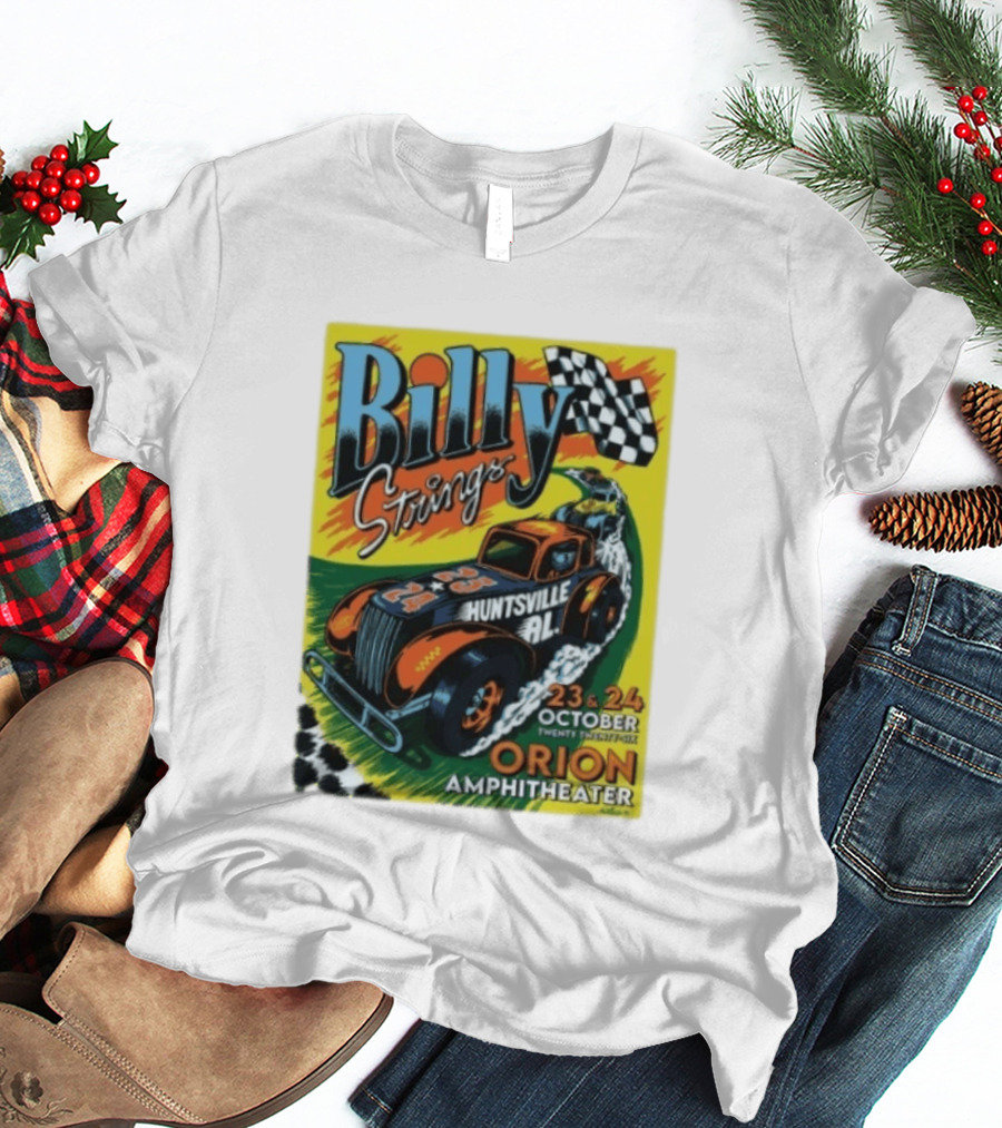 Billy Strings Huntsville AL Orion Amphitheater October 23 & 24 2026 Racing Car Checkerboard Flag T-Shirt